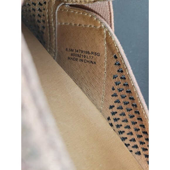 Frye Women's SZ 8.5 Mule Slide Flat Shoes Woven Leather Pink Slip On - Picture 6 of 7